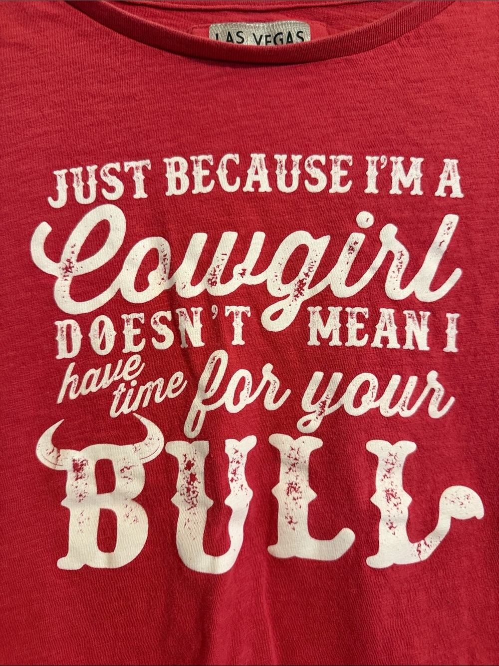 Red Short Sleeve Graphic Cowgirl Western Tee Shirt - Picture 2 of 6